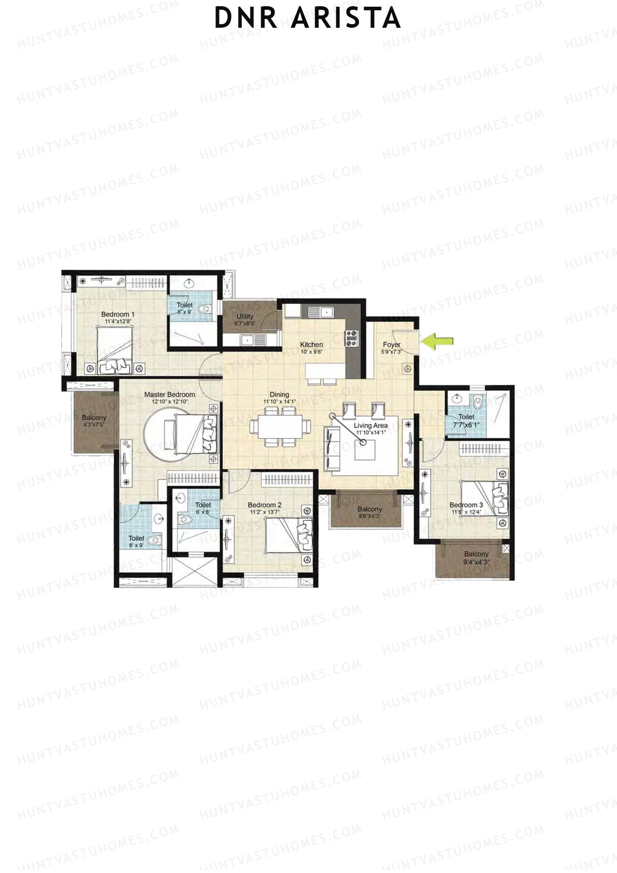 DNR Arista Block A Unit 4 (Type A) Floor Plan