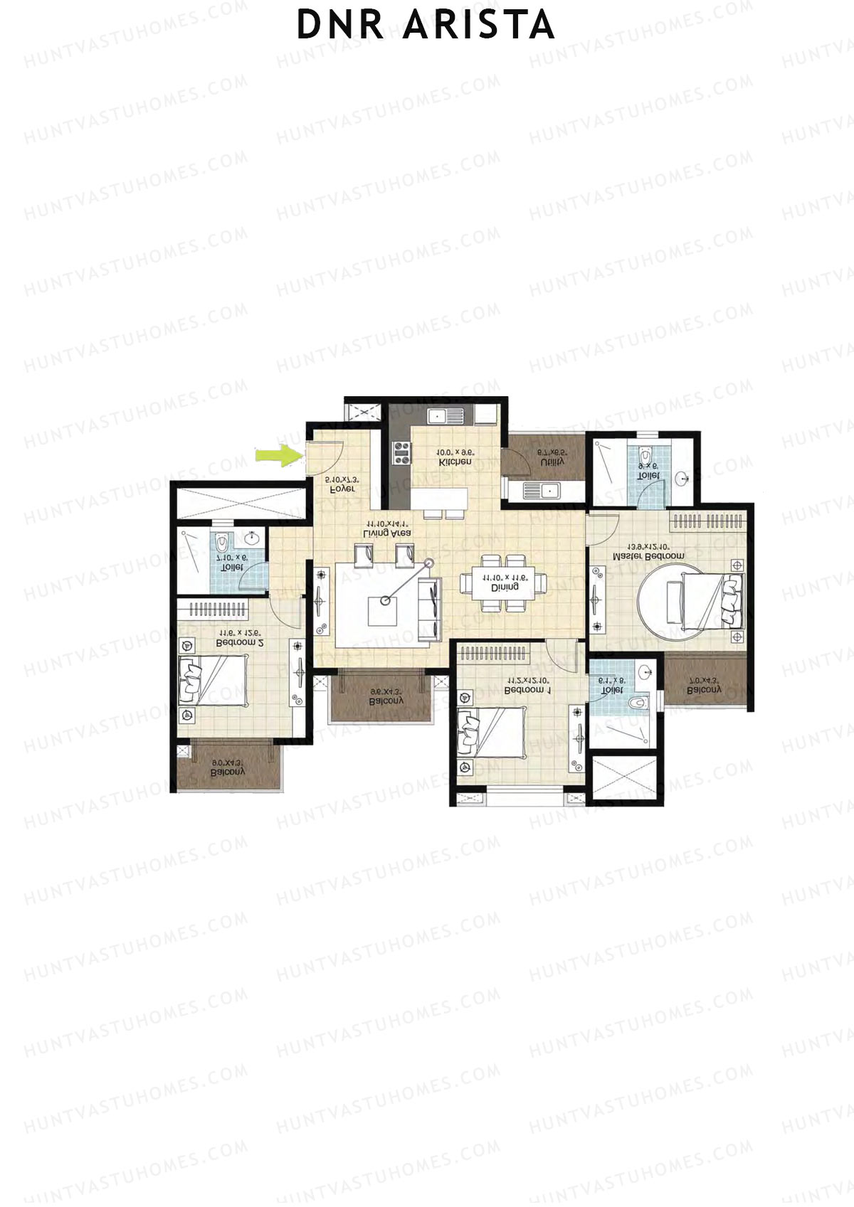 DNR Arista Block B Unit 3 (Type A) Floor Plan
