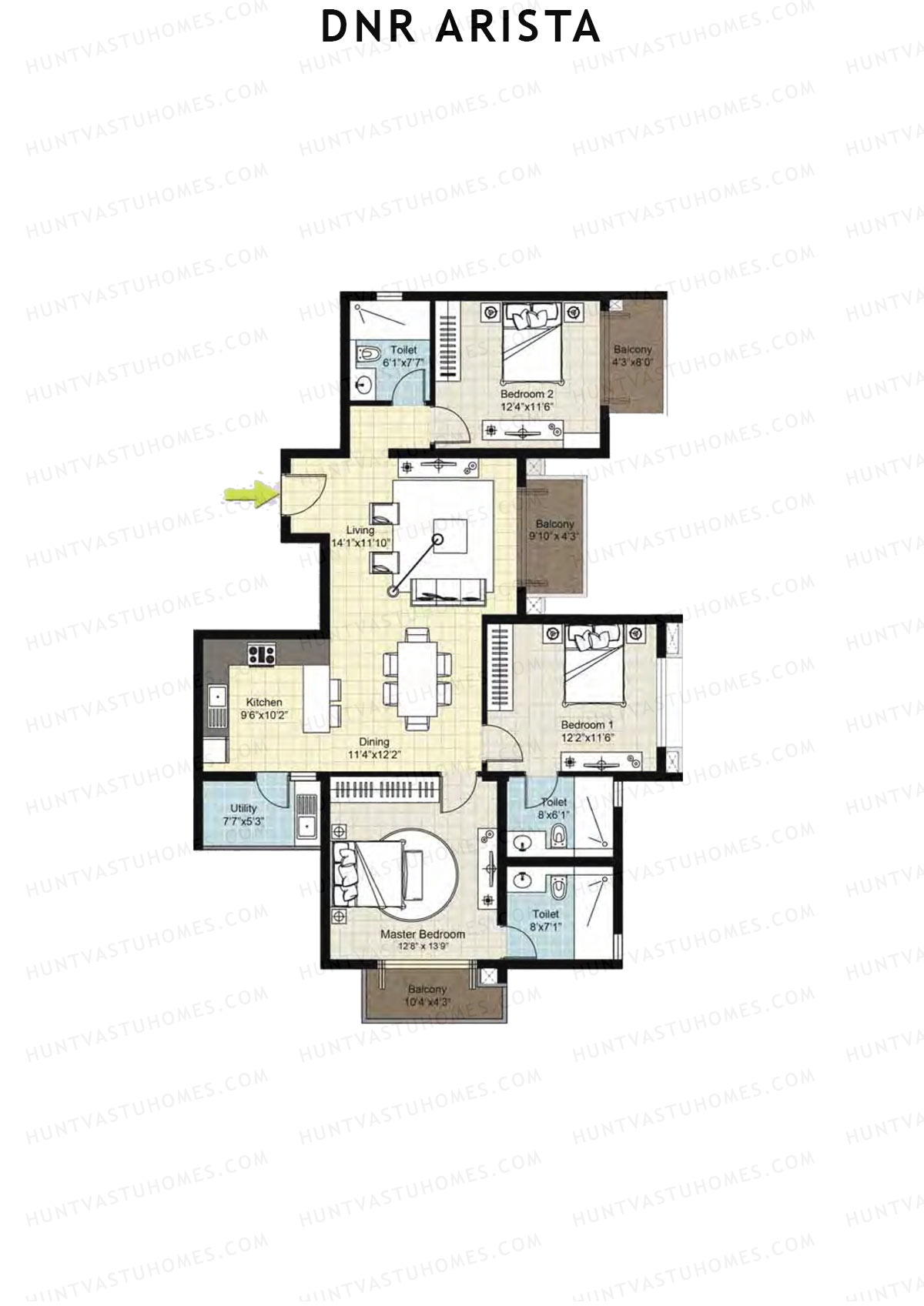 DNR Arista Block C Unit 2 (Type C) Floor Plan
