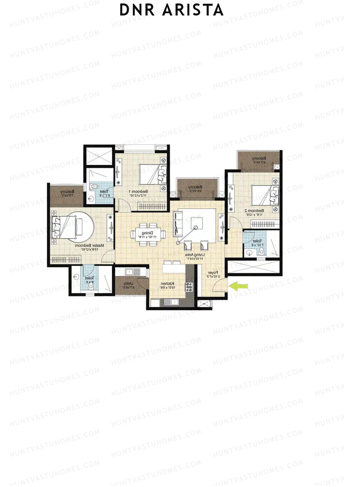 DNR Arista Block G Unit 1 (Type A) Floor Plan