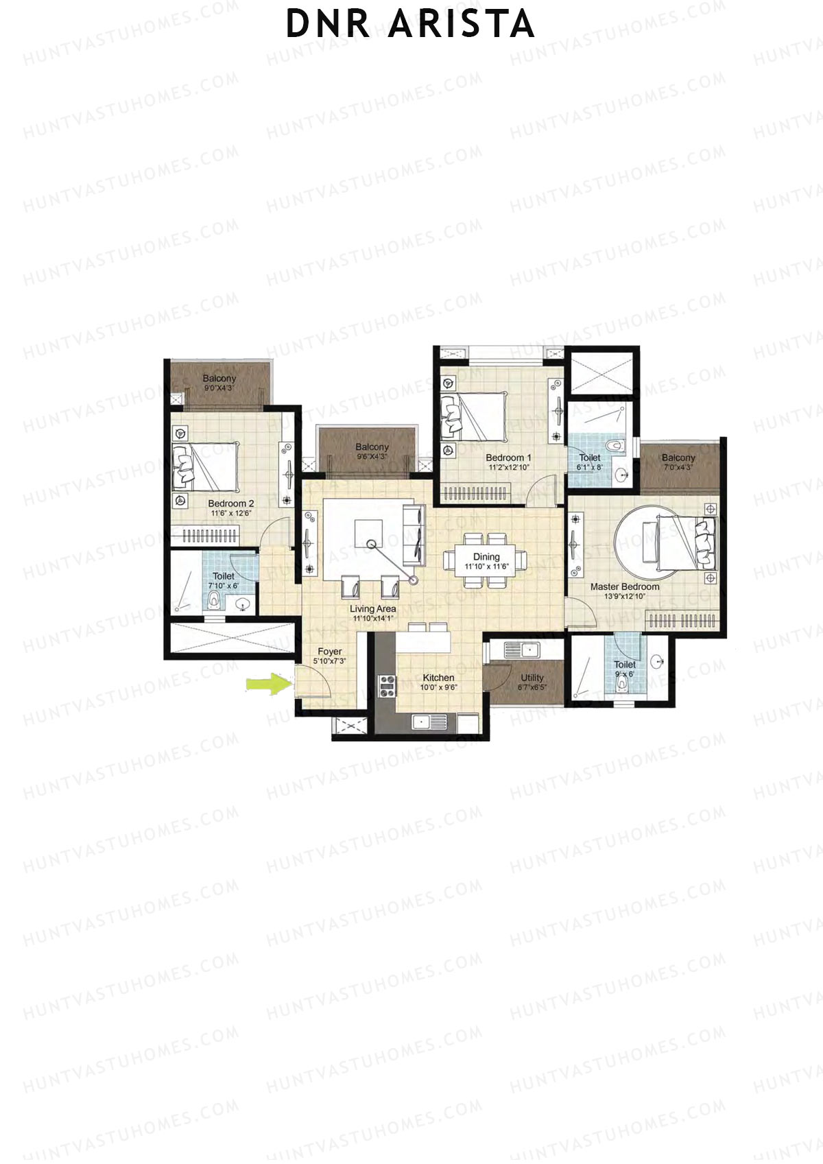 DNR Arista Block G Unit 2 (Type A) Floor Plan
