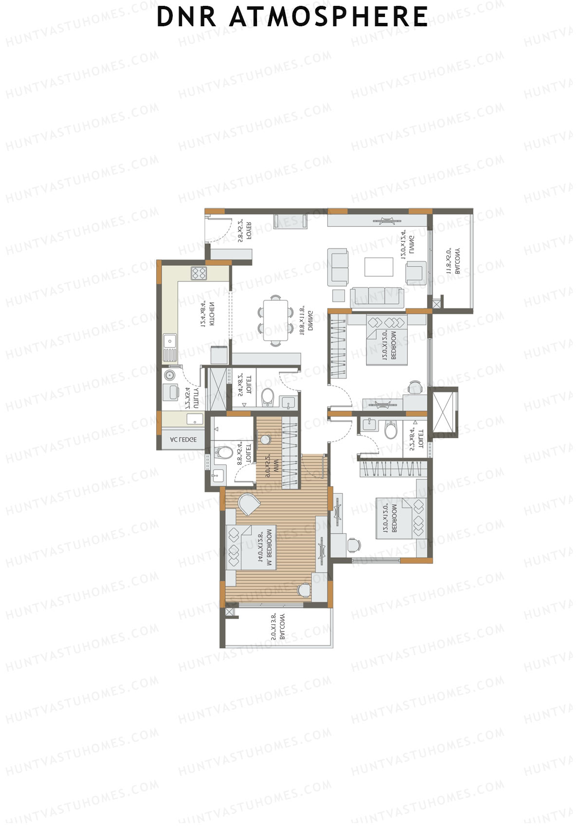 DNR Atmosphere Tower A Unit 3 (Type 1) Floor Plan