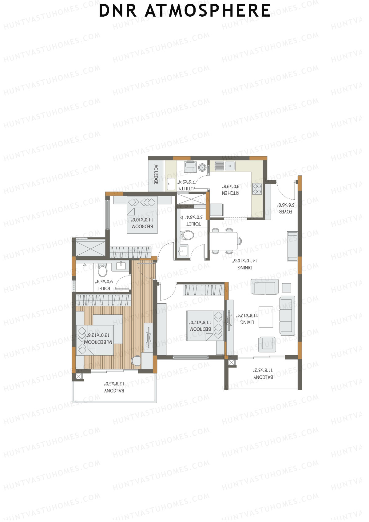 DNR Atmosphere Tower A Unit 5 (Type 2) Floor Plan