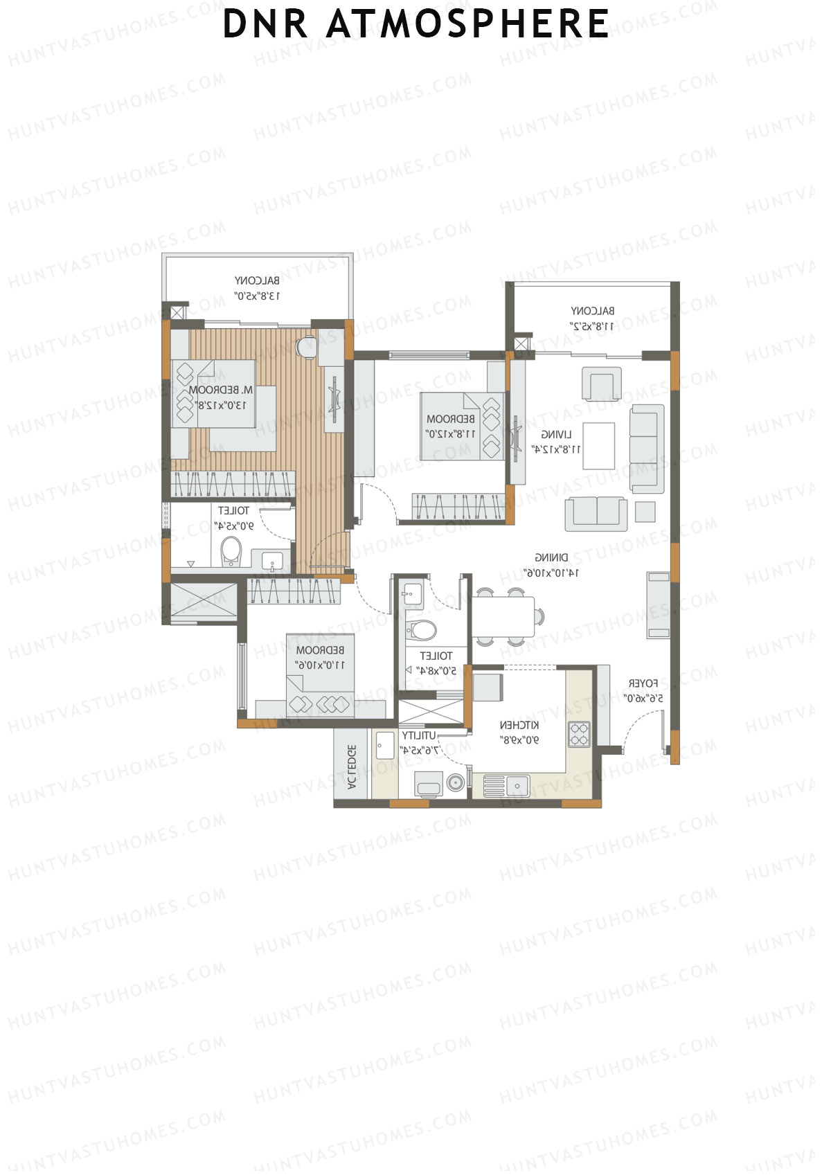 DNR Atmosphere Tower A Unit 6 (Type 2) Floor Plan