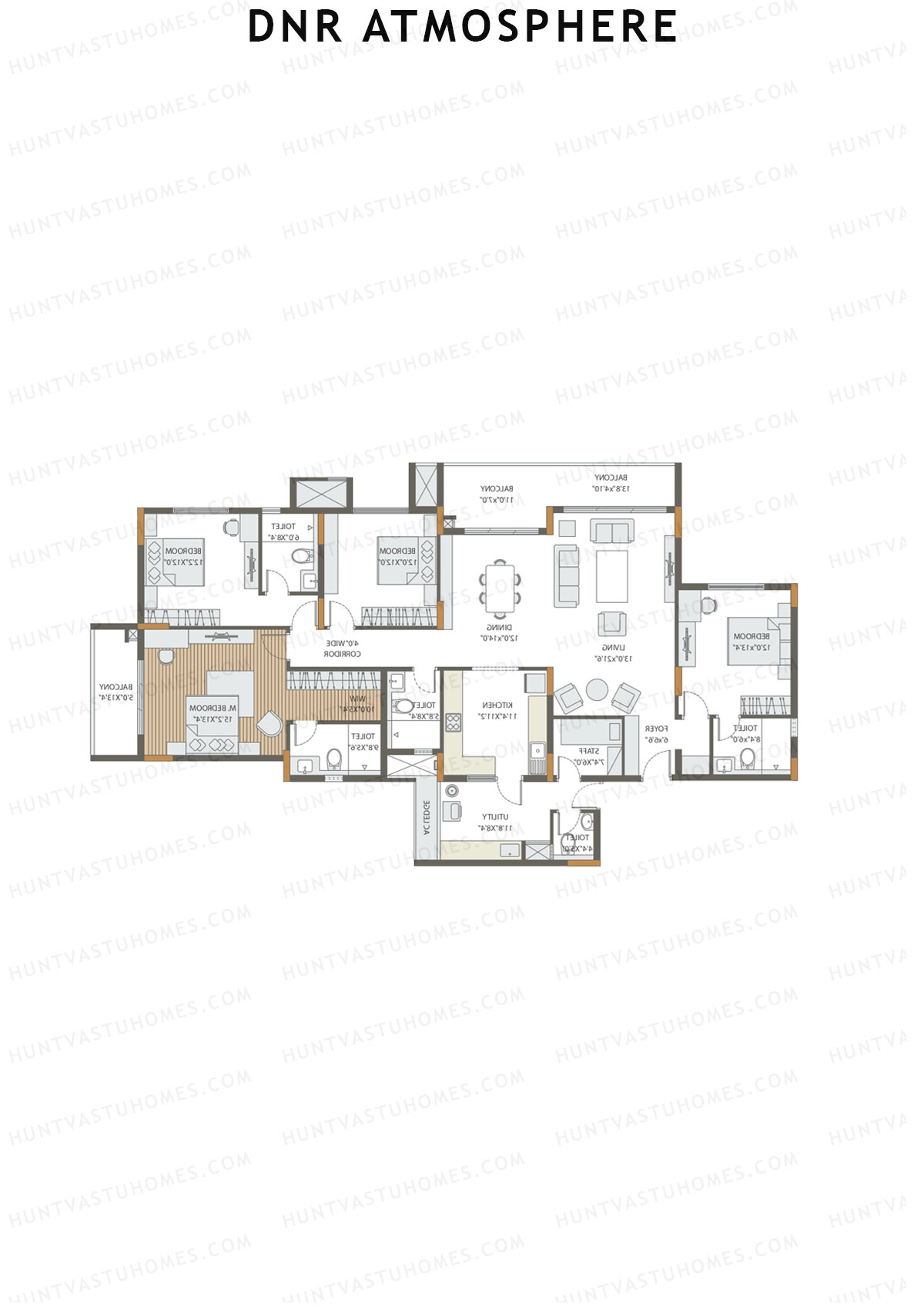DNR Atmosphere Tower C Unit 1 (Type 4) Floor Plan