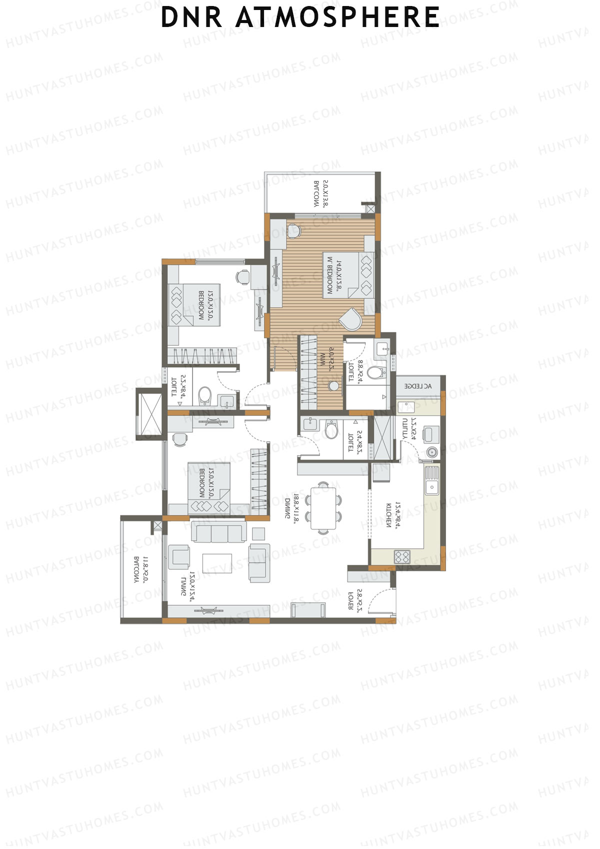 DNR Atmosphere Tower D Unit 2 (Type 1) Floor Plan