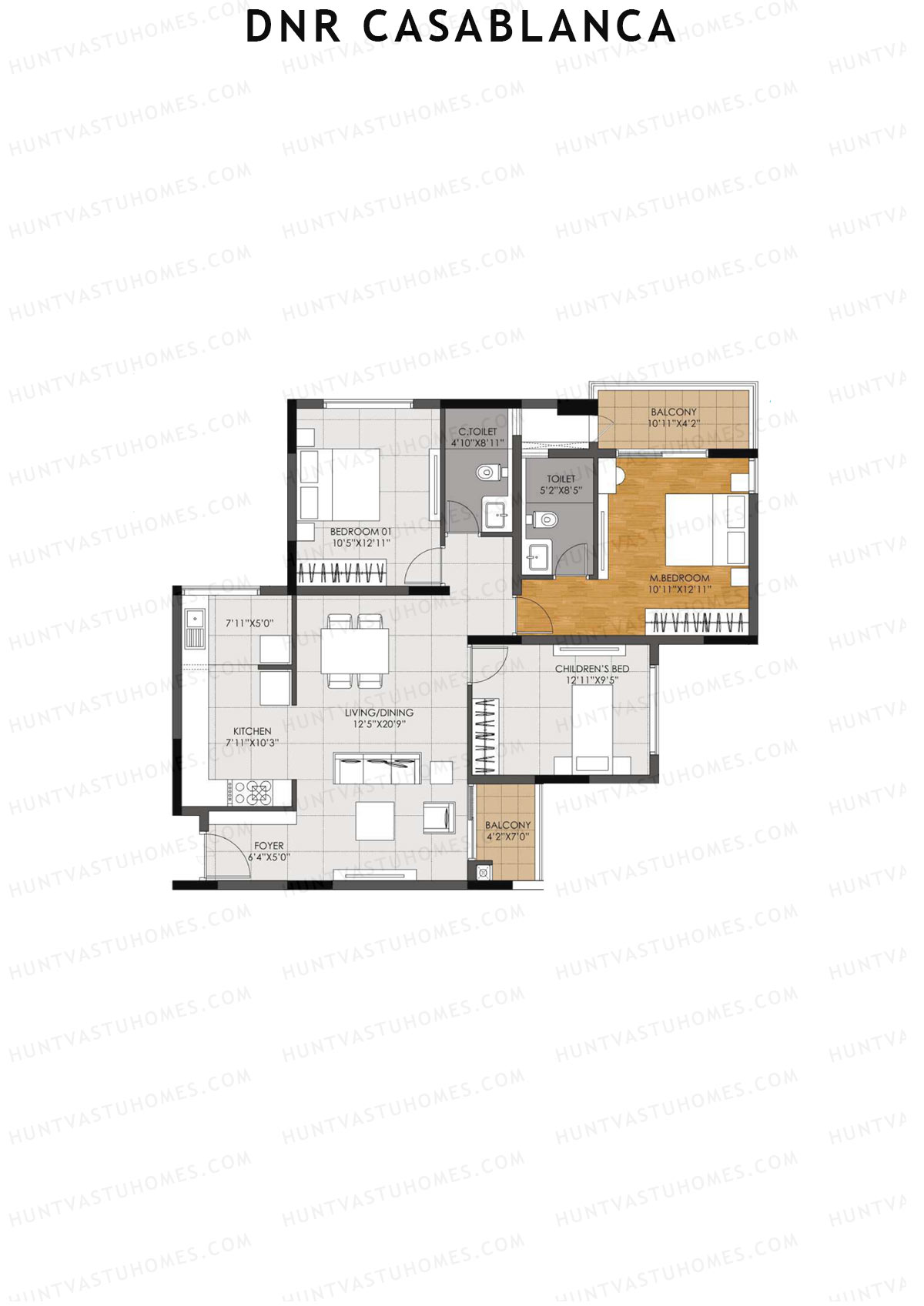 DNR Casablanca Tower A Unit 2 1 Floor Plan