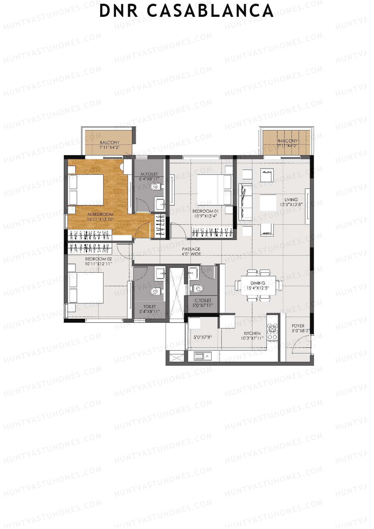 DNR Casablanca Tower B Unit 1  Floor Plan