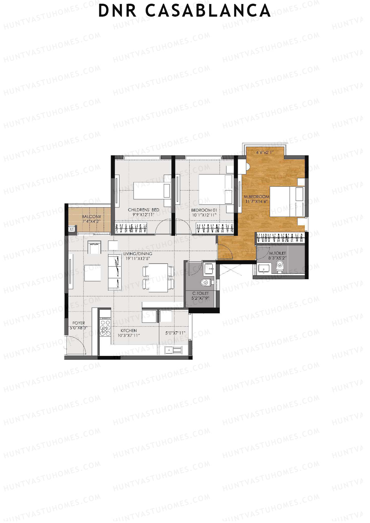 DNR Casablanca Tower B Unit 2  Floor Plan