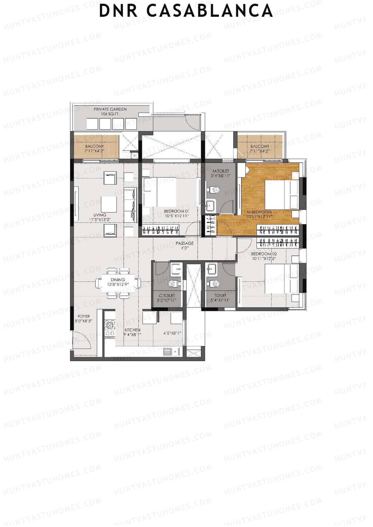 DNR Casablanca Tower B Unit 3  Floor Plan