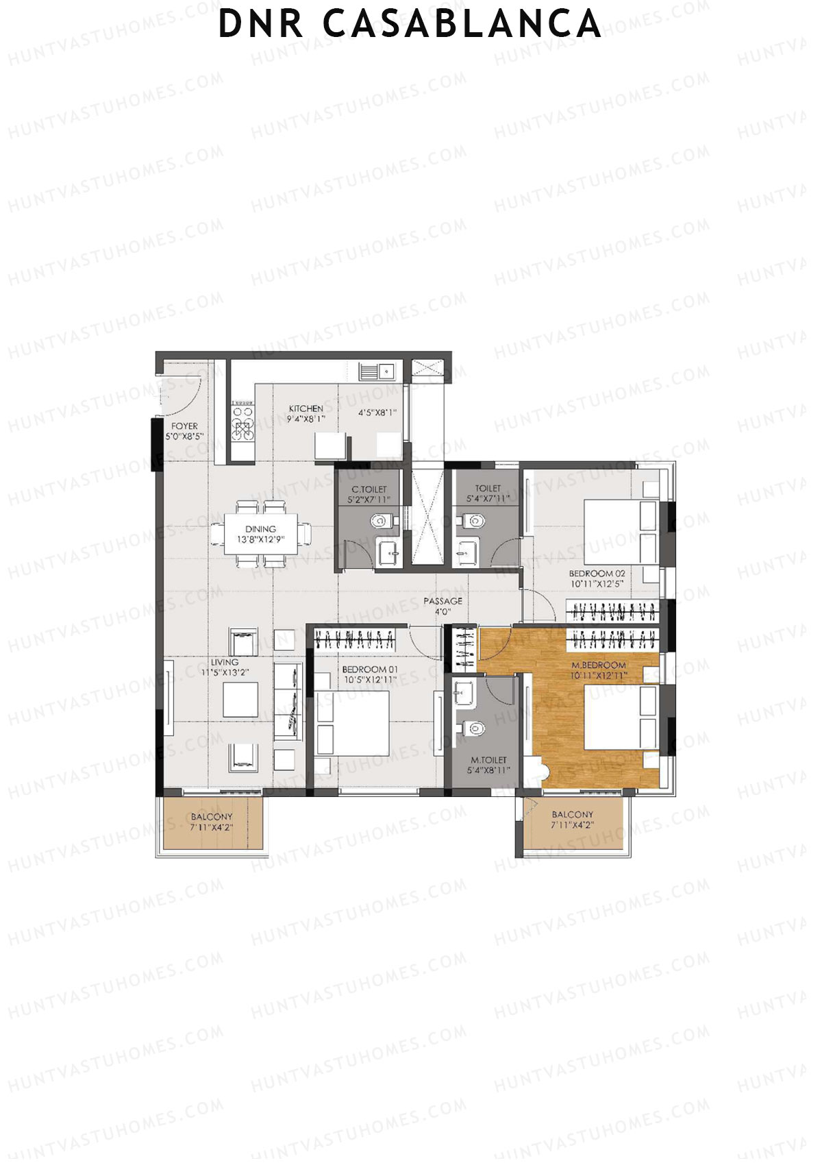 DNR Casablanca Tower B Unit 4 1 Floor Plan