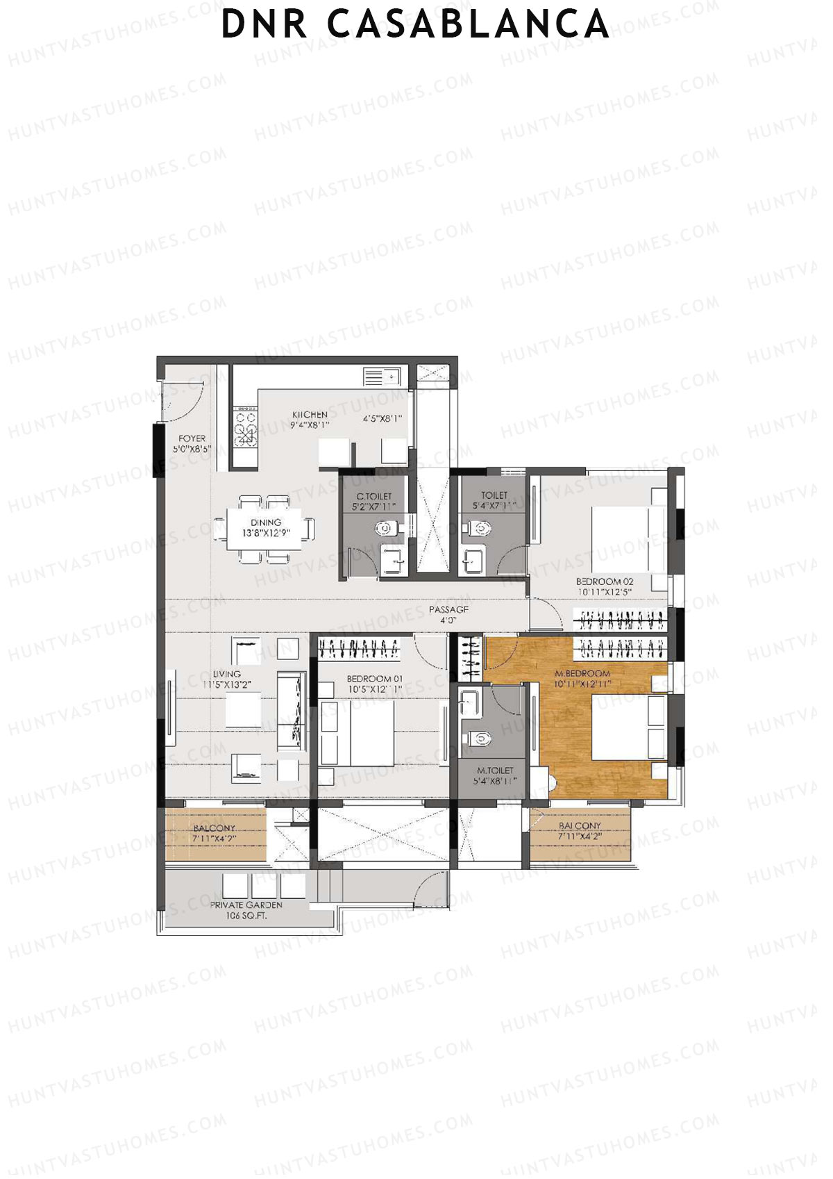DNR Casablanca Tower B Unit 4  Floor Plan