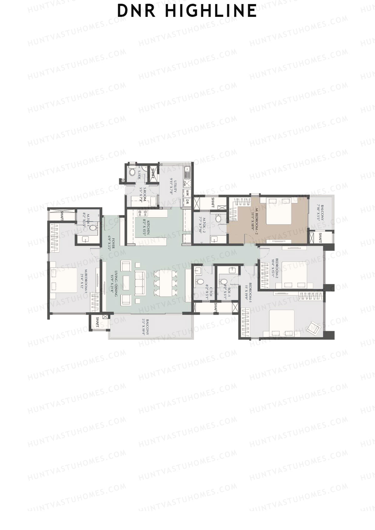DNR Highline Tower A Unit 1 Floor Plan