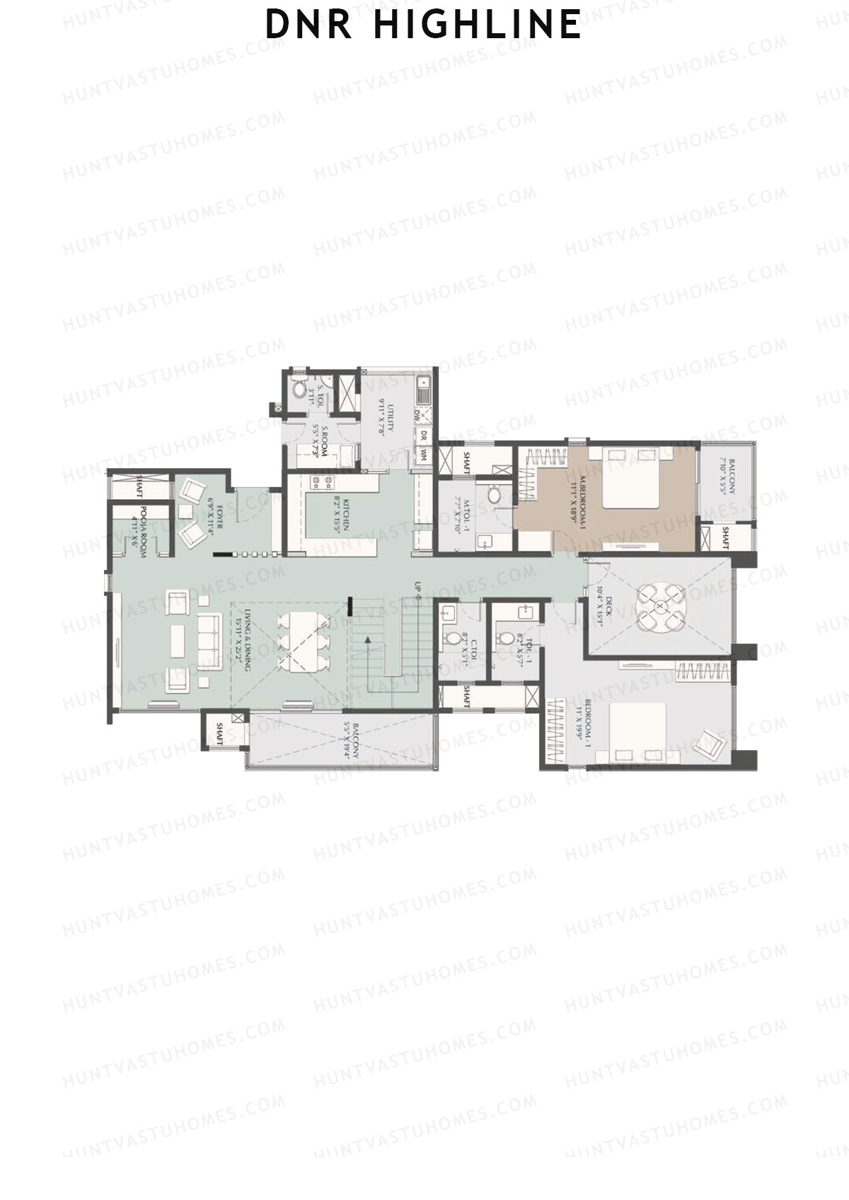 DNR Highline Tower A Unit 1 (Duplex ) Floor Plan