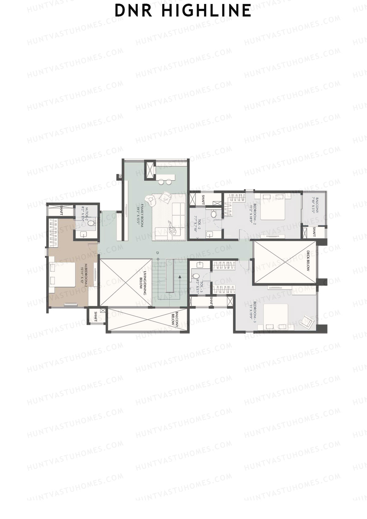 DNR Highline Tower A Unit 1 (Duplex ) Floor Plan