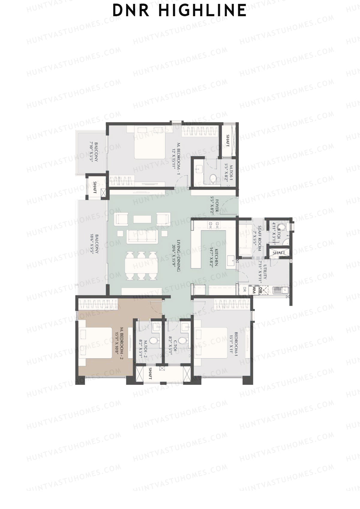 DNR Highline Tower A Unit 2 Floor Plan