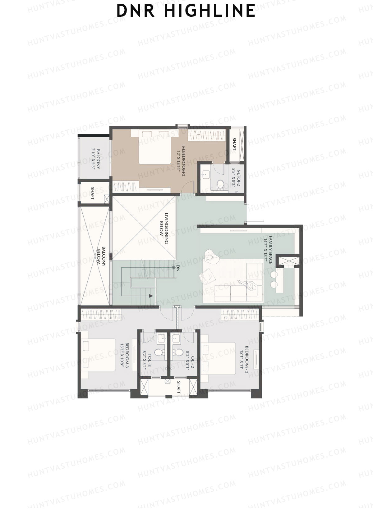 DNR Highline Tower A Unit 2 (Duplex ) Floor Plan