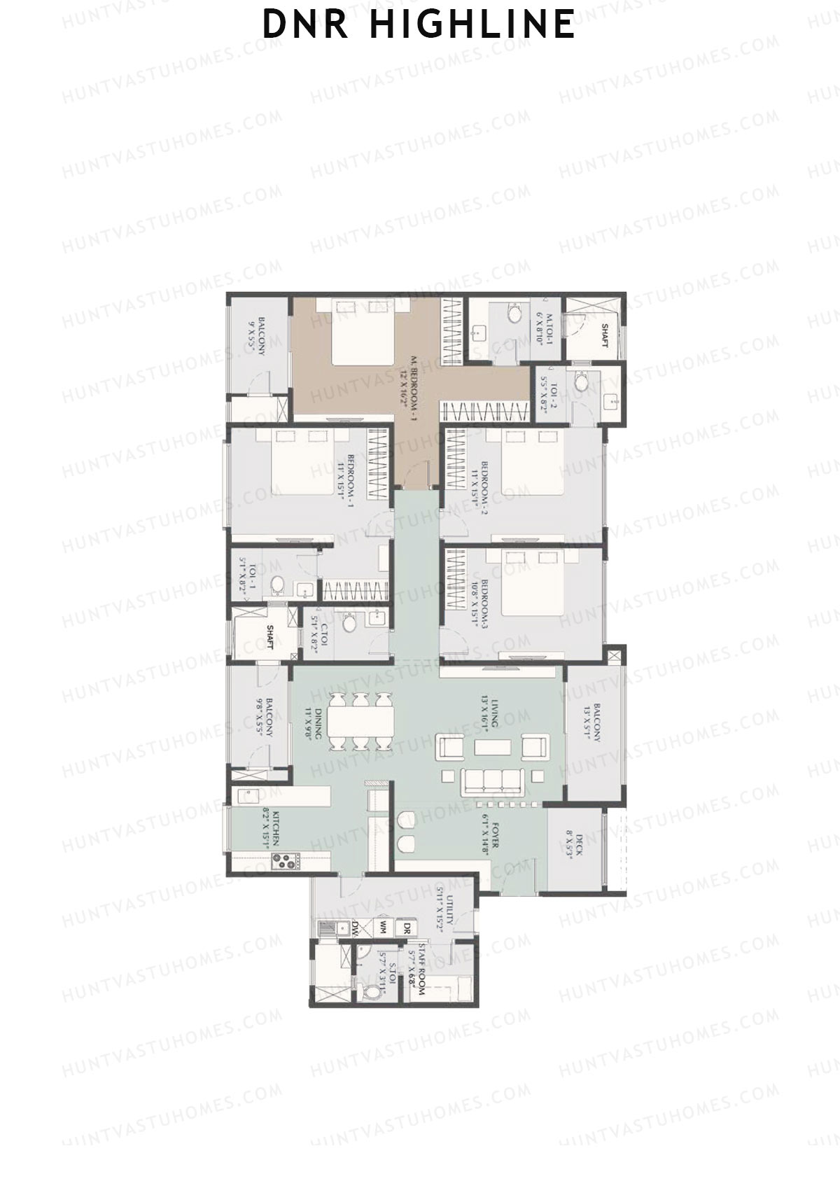 DNR Highline Tower A Unit 3 Floor Plan