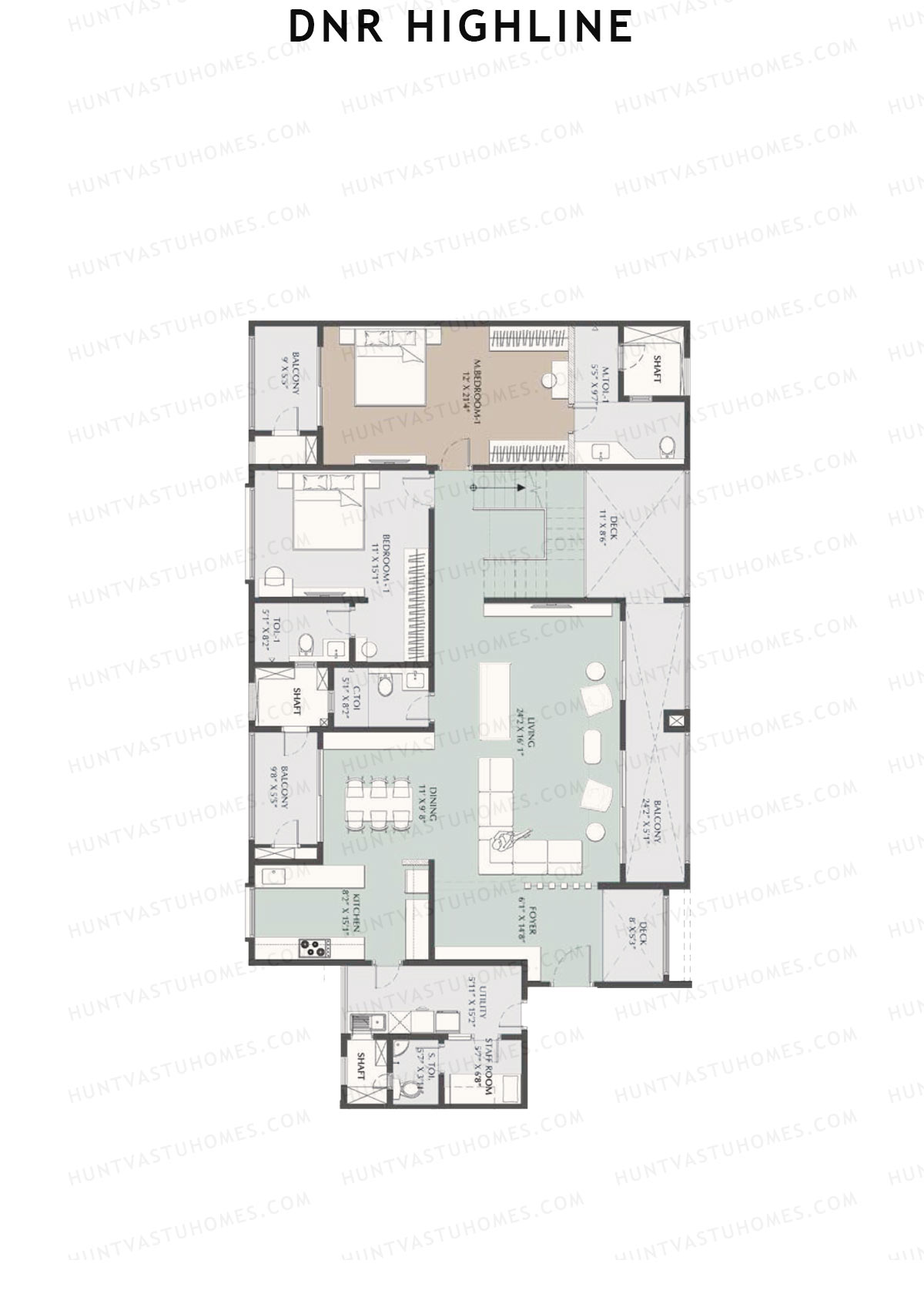 DNR Highline Tower A Unit 3 (Duplex ) Floor Plan