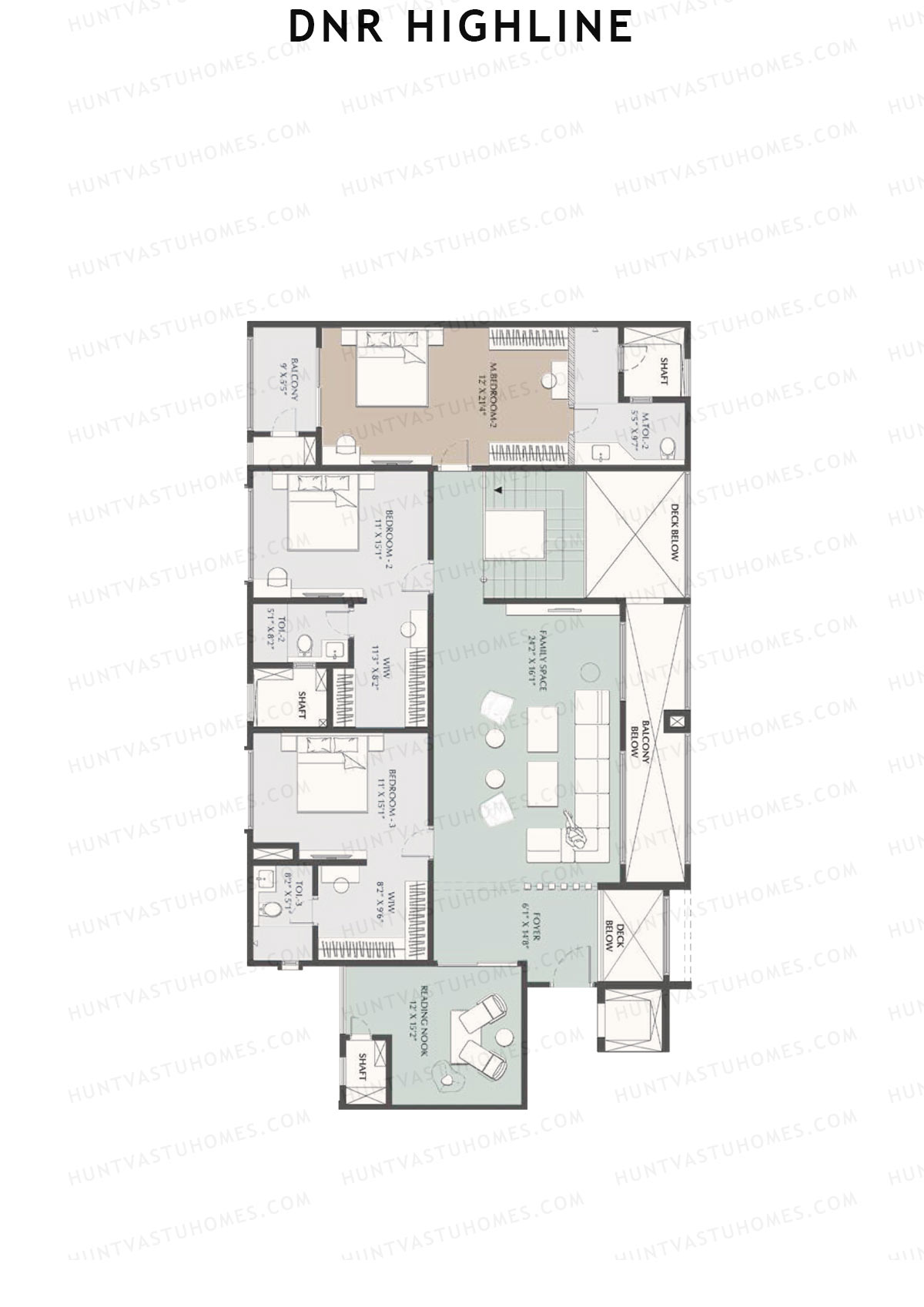 DNR Highline Tower A Unit 3 (Duplex ) Floor Plan
