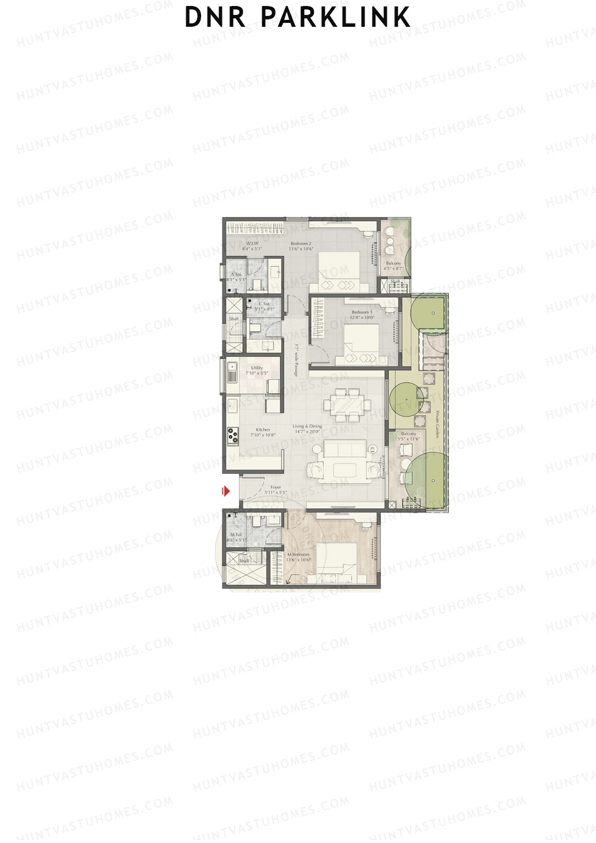 DNR Parklink Tower A Unit 2 Floor Plan
