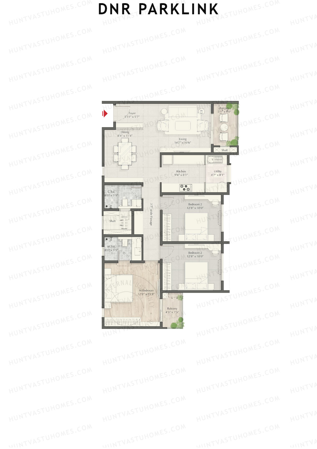 DNR Parklink Tower A Unit 4 Floor Plan