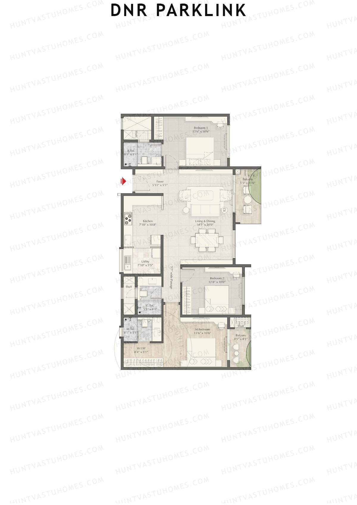 DNR Parklink Tower A Unit 5 Floor Plan