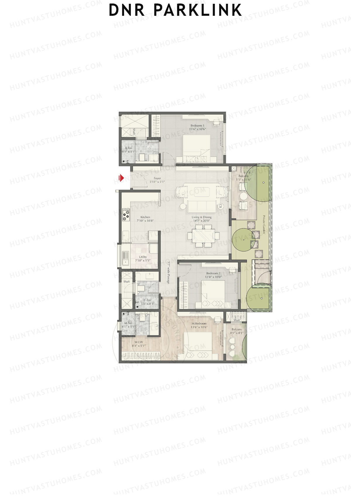 DNR Parklink Tower B Unit 5 Floor Plan