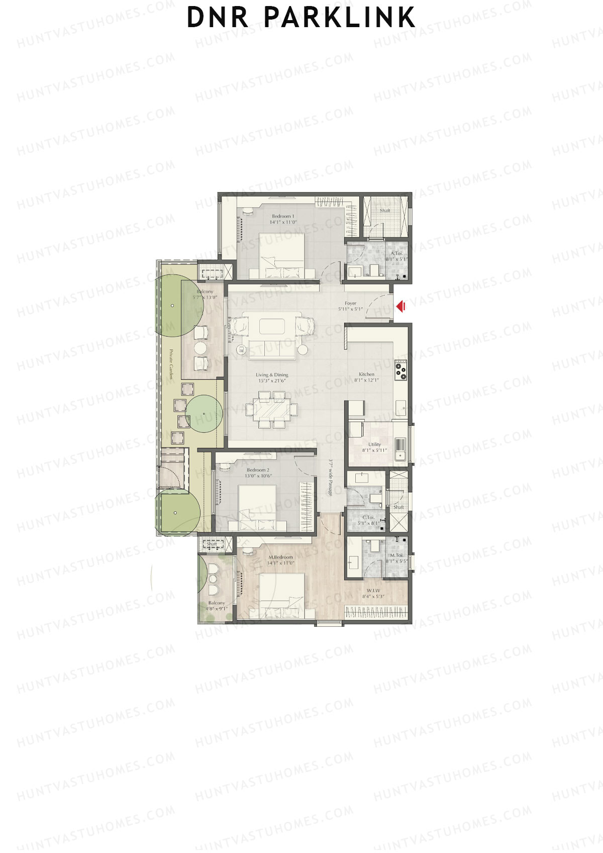 DNR Parklink Tower B Unit 6 Floor Plan