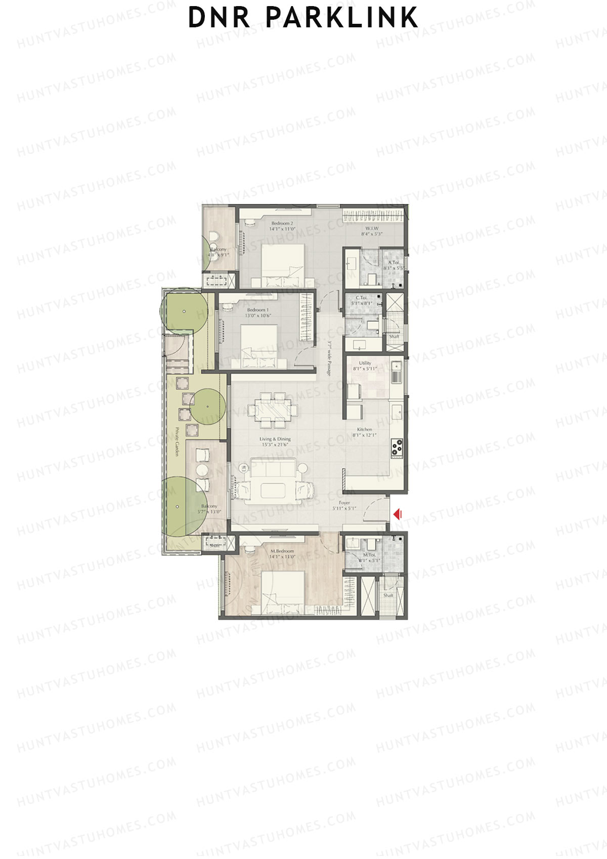 DNR Parklink Tower C Unit 1 Floor Plan