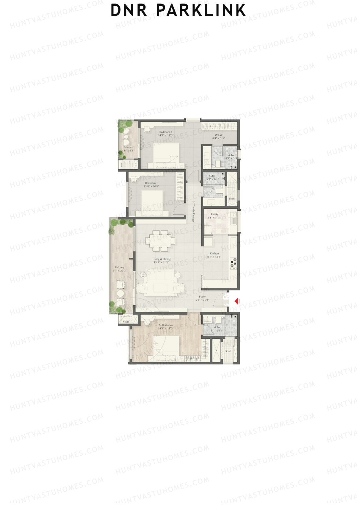 DNR Parklink Tower C Unit 1 Floor Plan