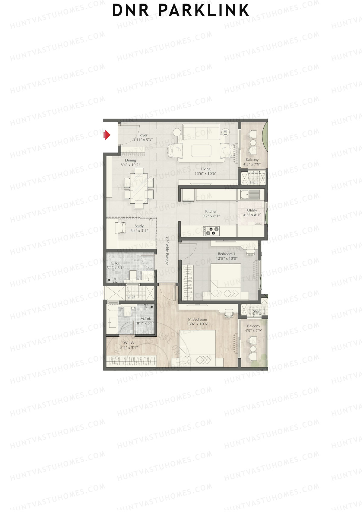 DNR Parklink Tower D Unit 3 Floor Plan