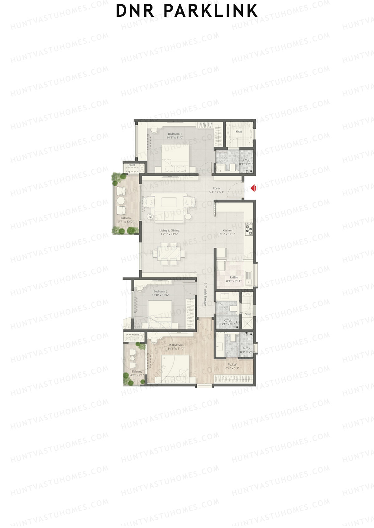 DNR Parklink Tower D Unit 6 Floor Plan