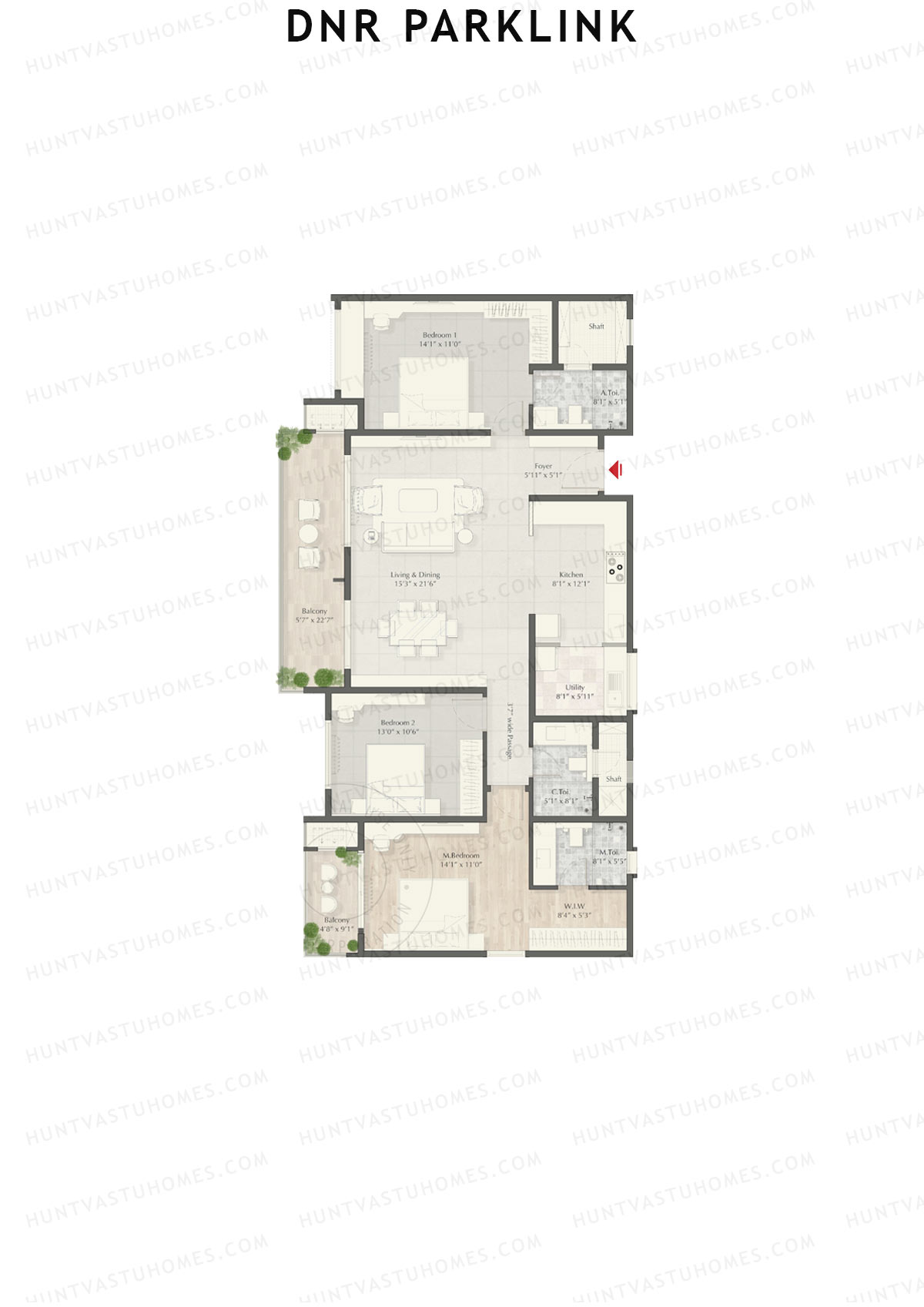 DNR Parklink Tower D Unit 6 Floor Plan