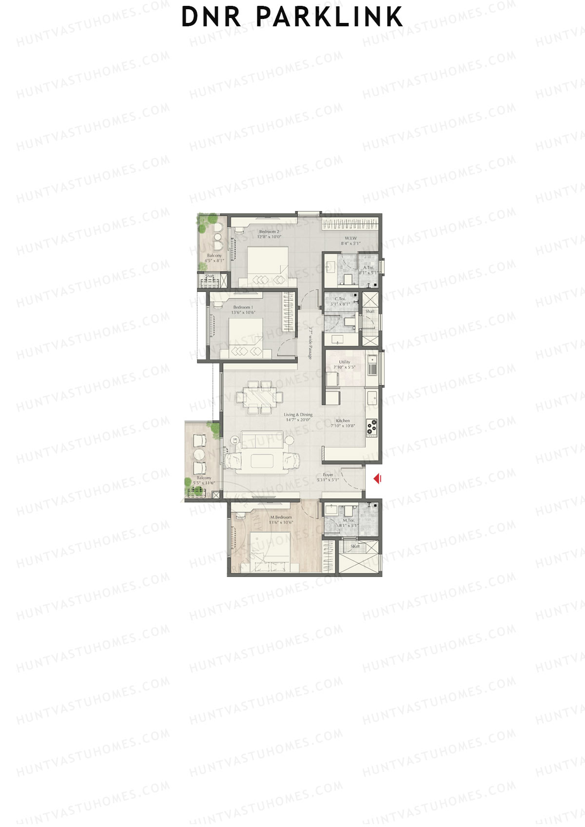 DNR Parklink Tower D Unit 8 Floor Plan