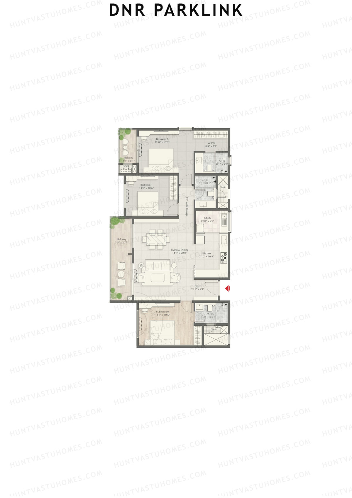 DNR Parklink Tower D Unit 8 Floor Plan