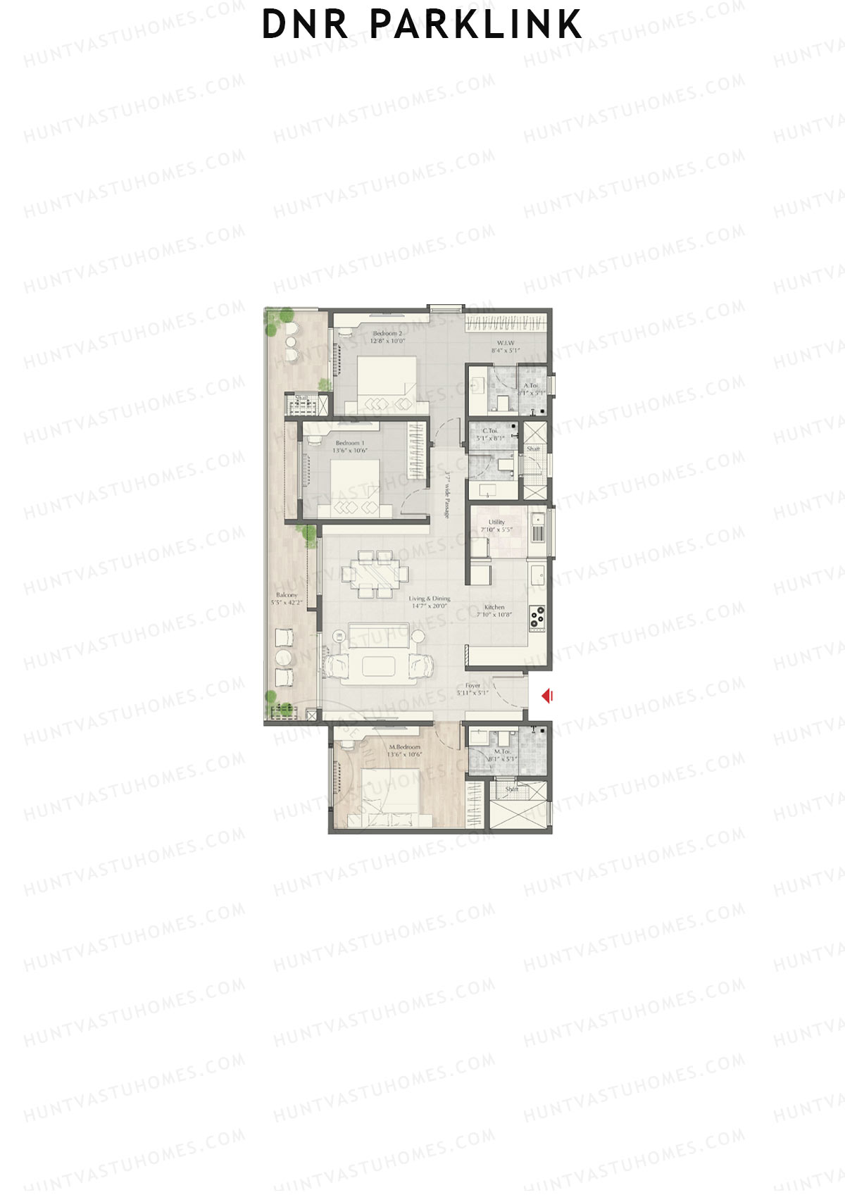 DNR Parklink Tower D Unit 8 Floor Plan
