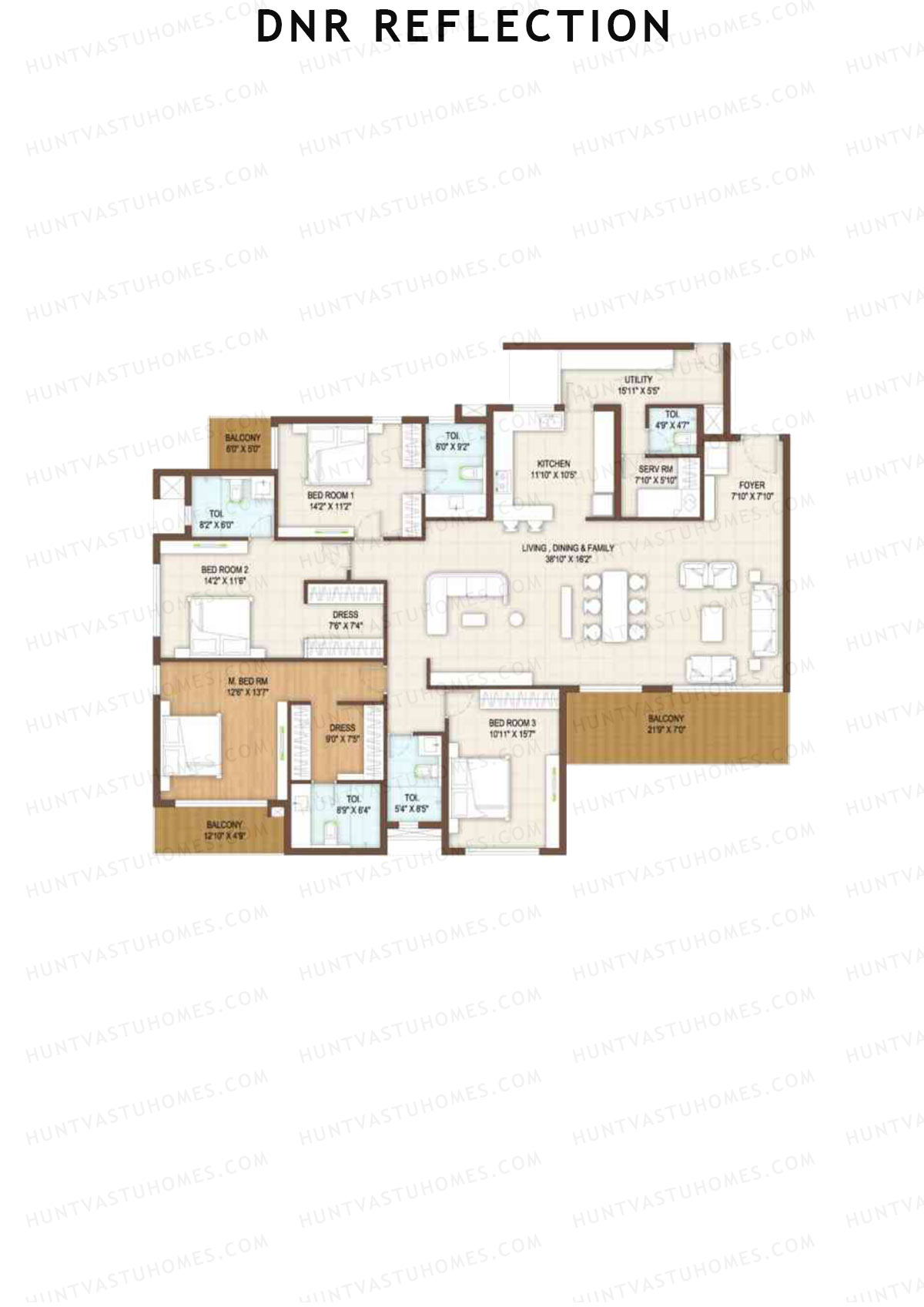 DNR Reflection Block A Unit 1 Floor Plan