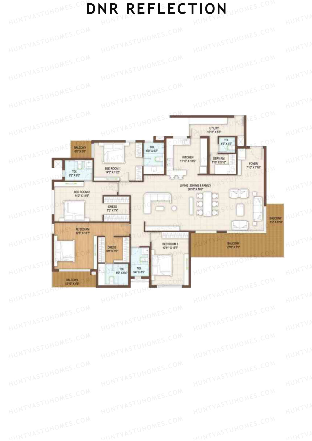 DNR Reflection Block A Unit 1 Floor Plan