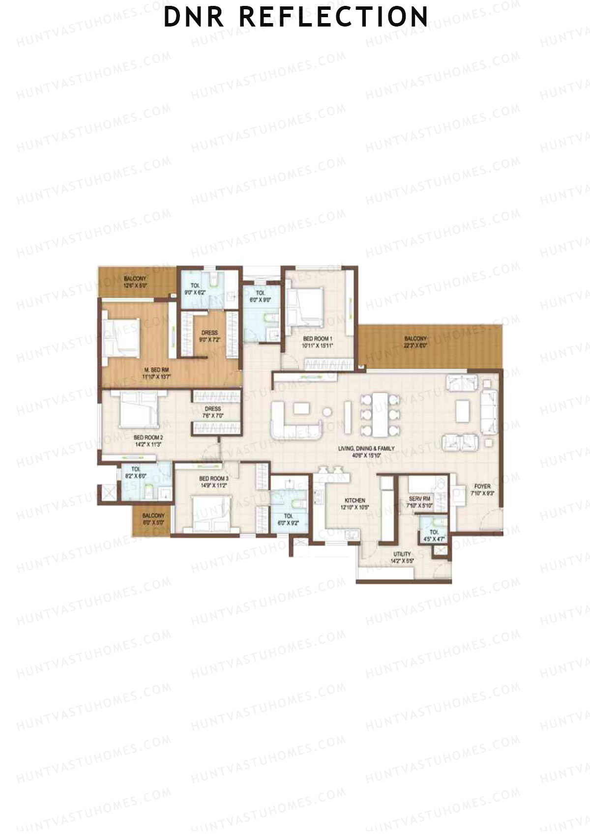 DNR Reflection Block A Unit 2 Floor Plan