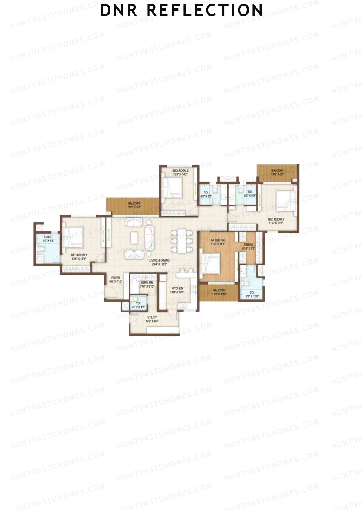 DNR Reflection Block A Unit 3 Floor Plan