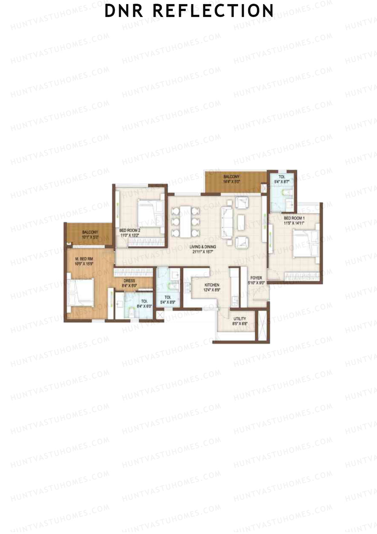 DNR Reflection Block B Unit 2 Floor Plan