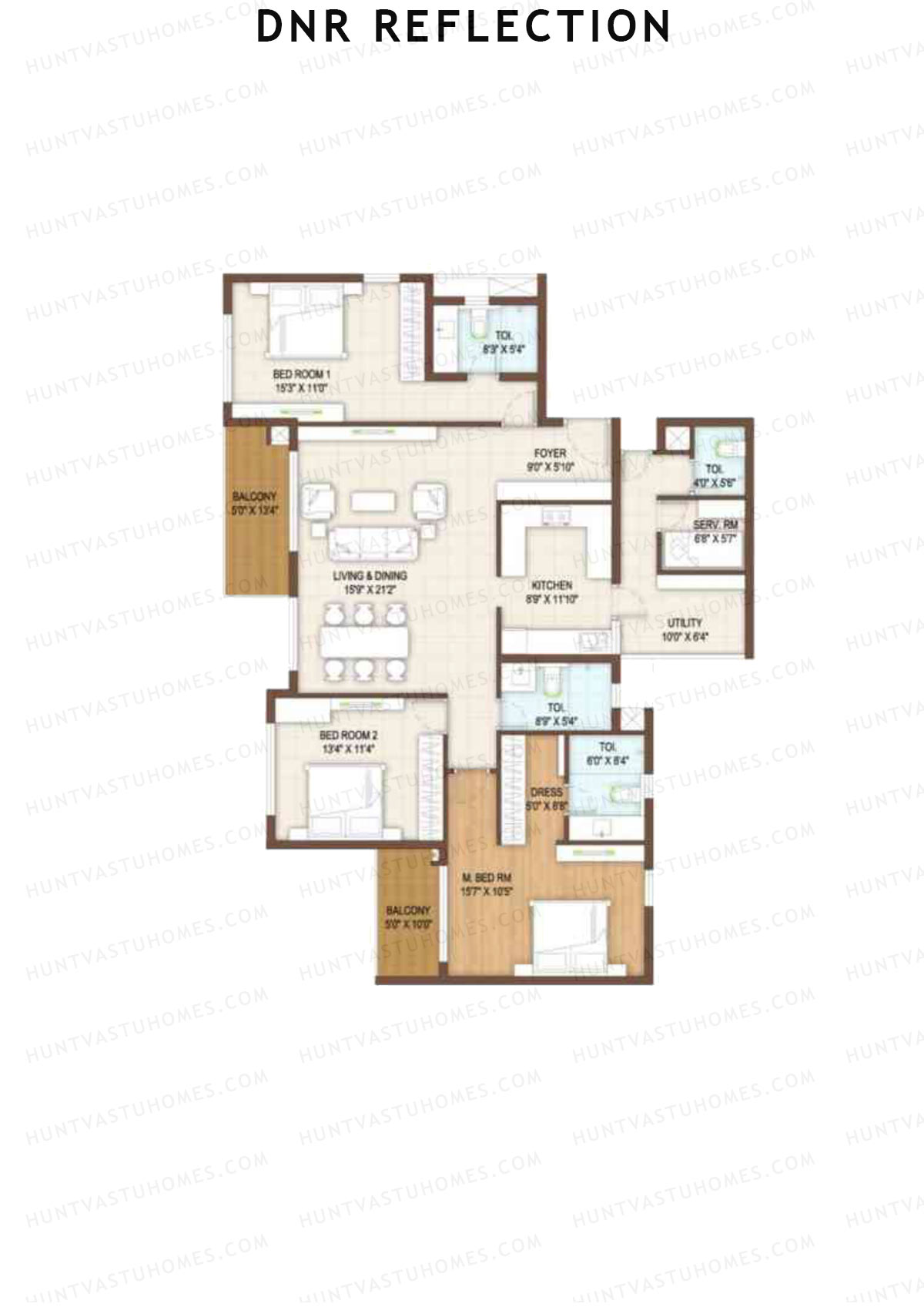 DNR Reflection Block C Unit 1 Floor Plan