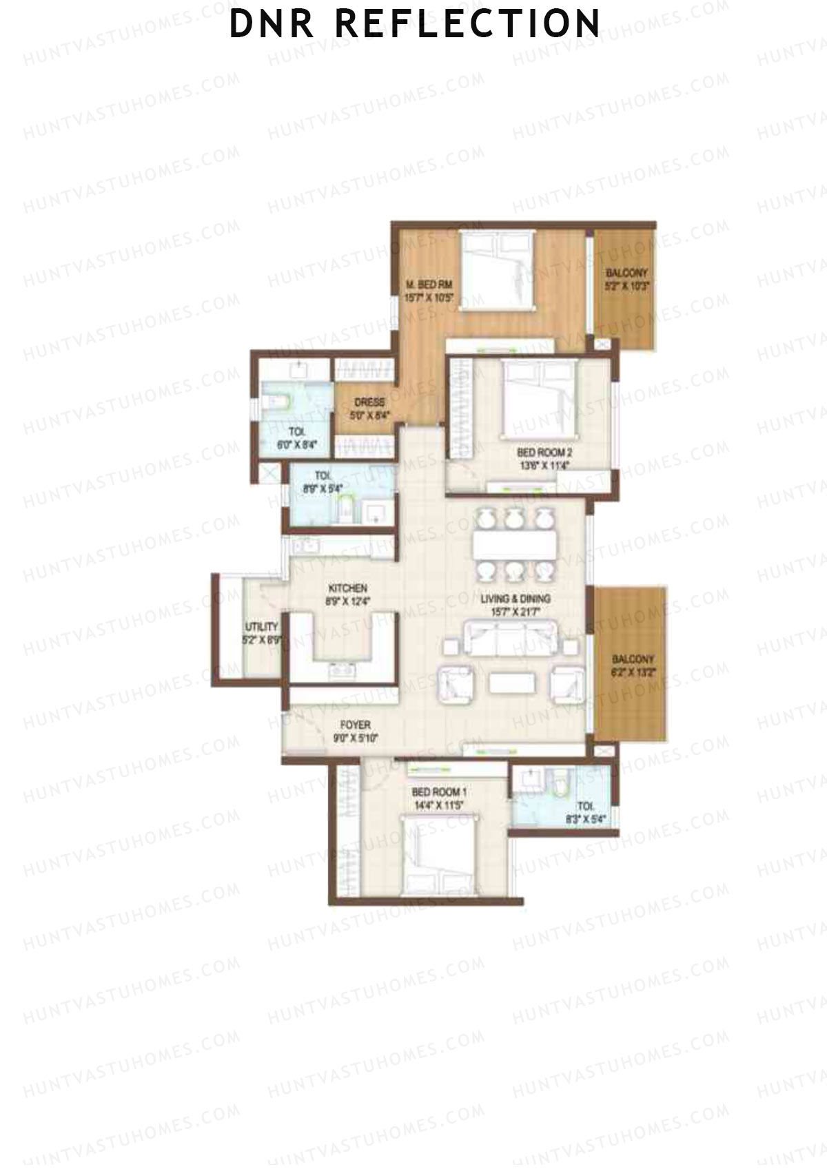 DNR Reflection Block C Unit 2 Floor Plan