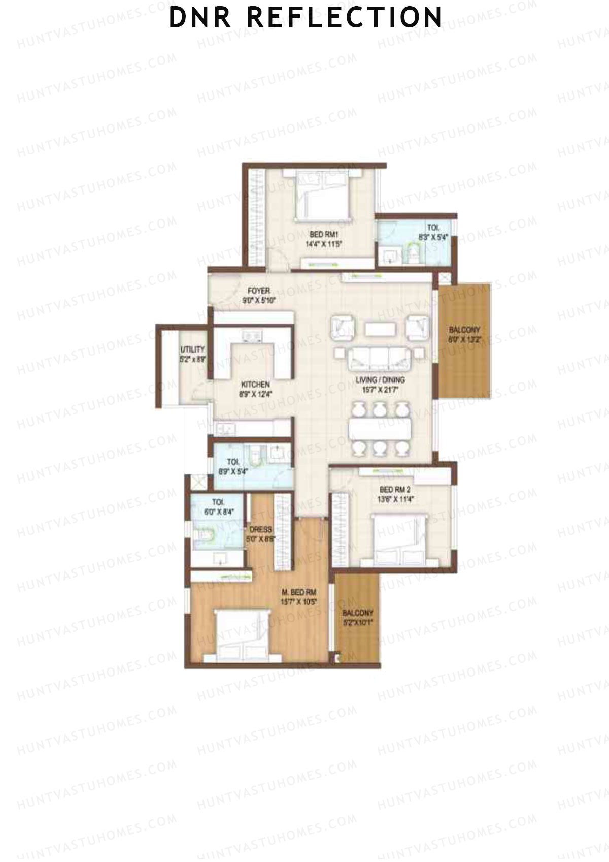 DNR Reflection Block C Unit 3 Floor Plan
