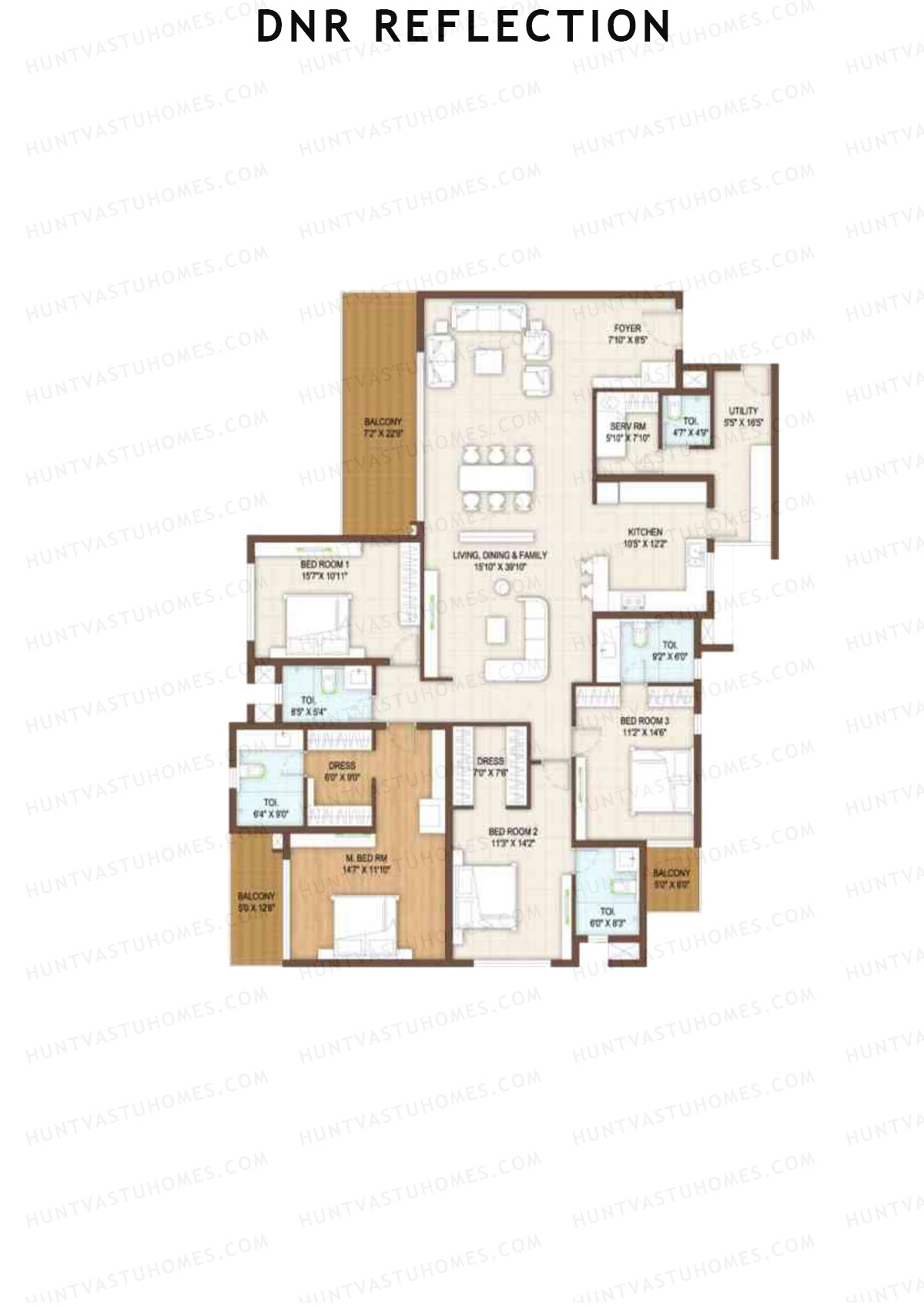 DNR Reflection Block D Unit 1 Floor Plan