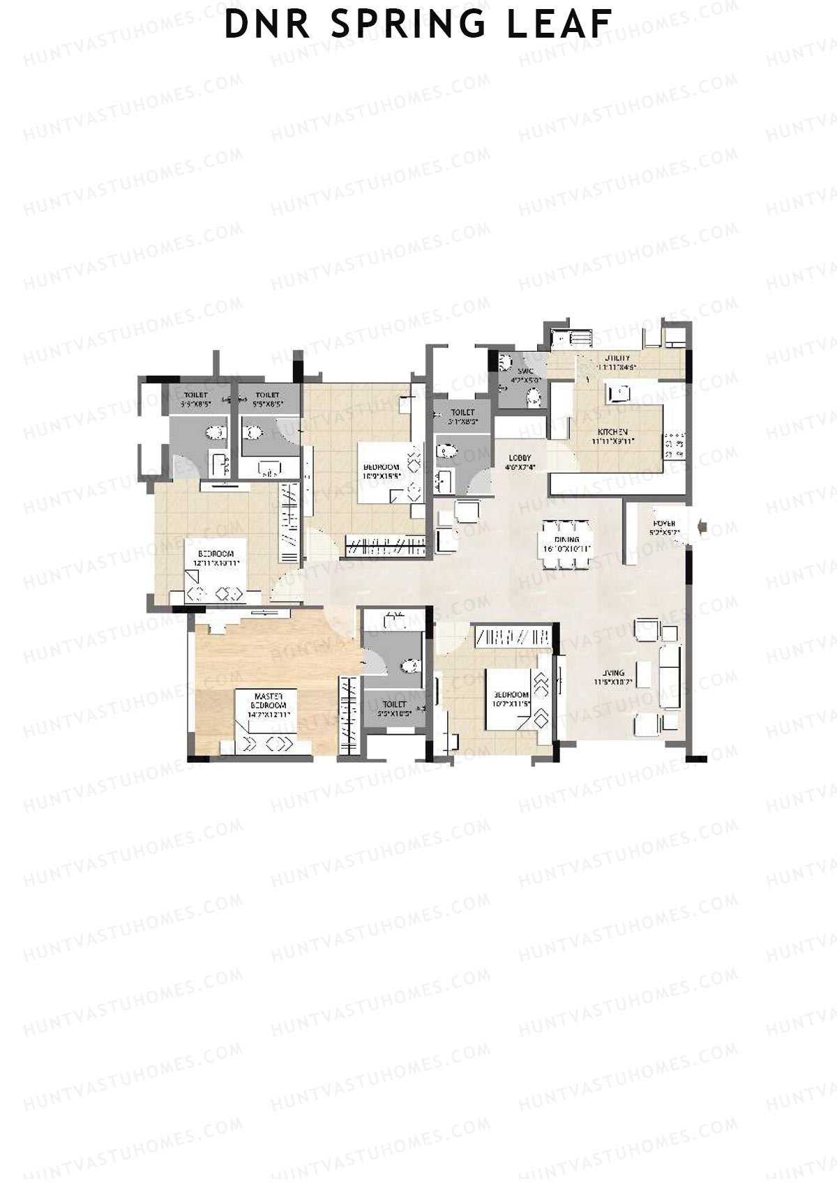 DNR Spring Leaf Tower A Unit 1 Floor Plan