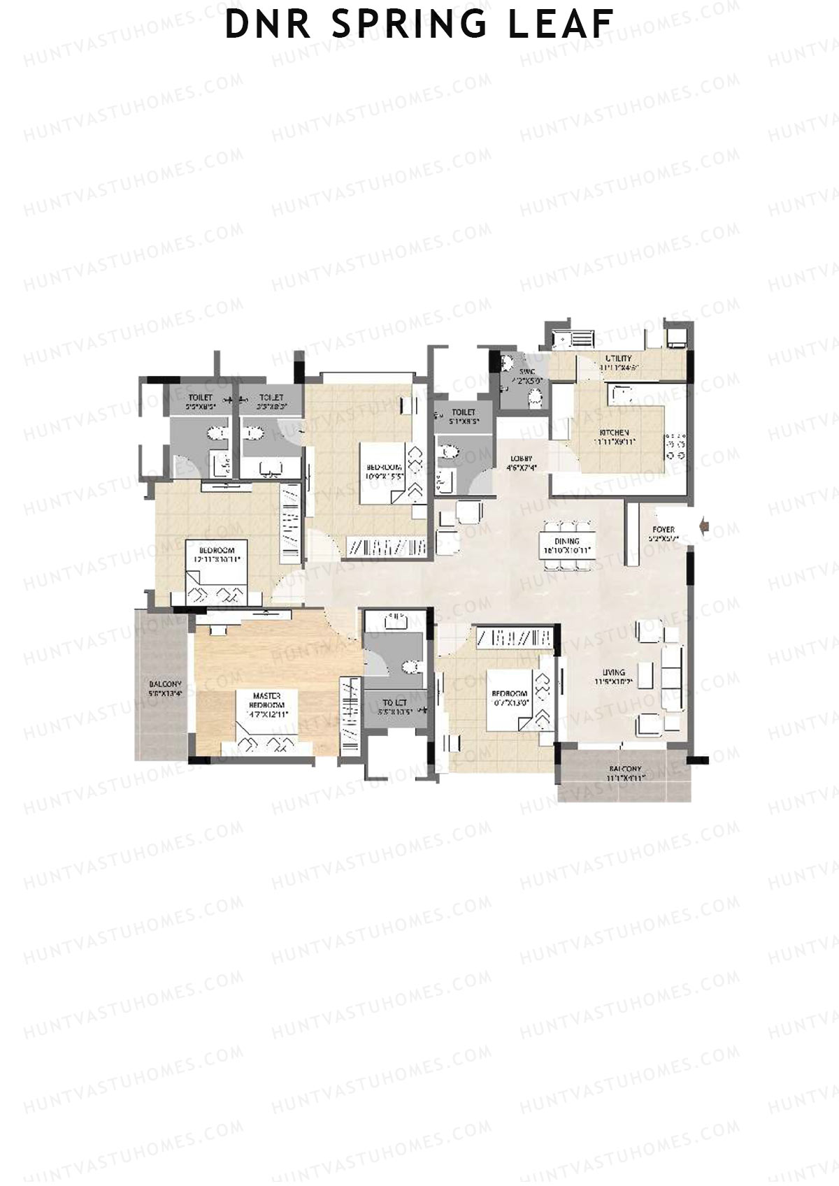DNR Spring Leaf Tower A Unit 1 Floor Plan