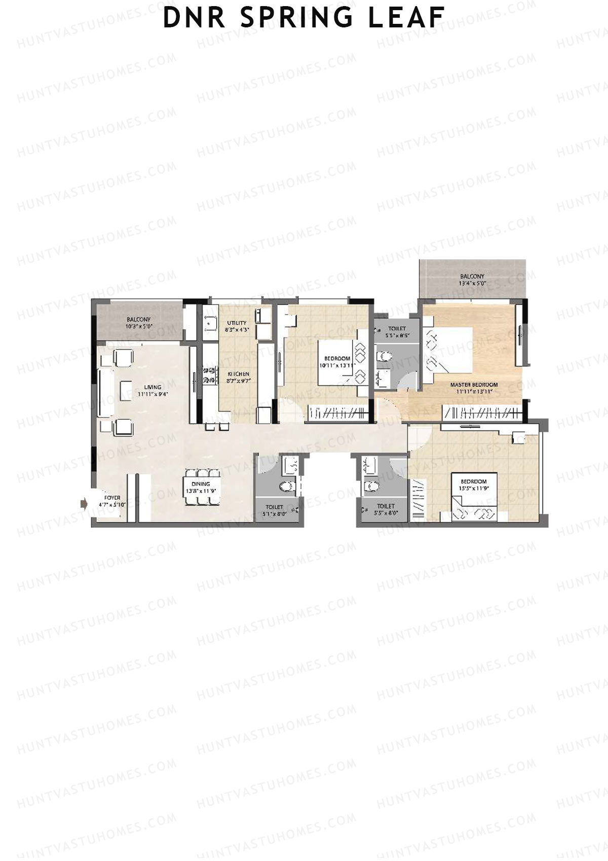DNR Spring Leaf Tower B Unit 3 Floor Plan