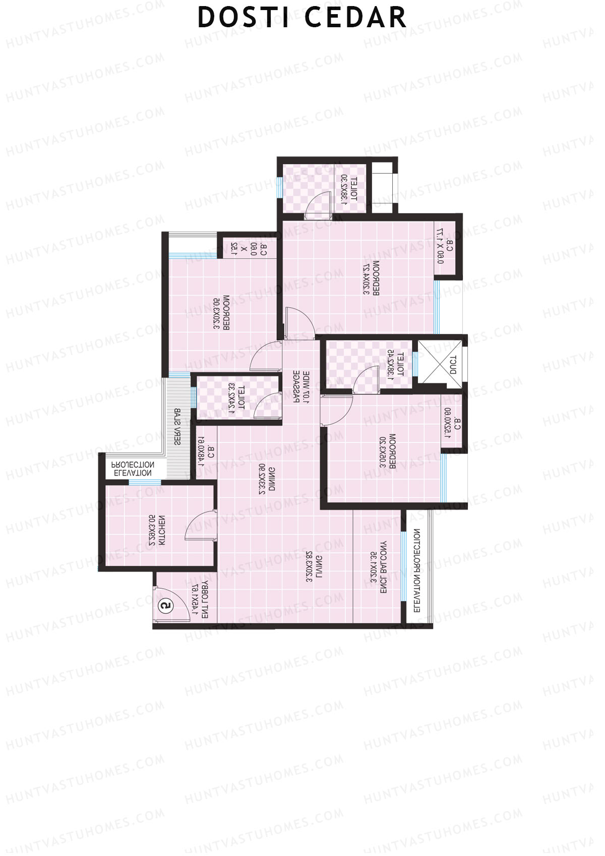 Dosti Cedar Wing A Unit 6 Floor Plan